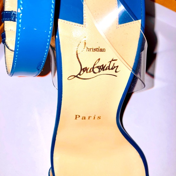 Amazing blue patent Jonathan 100 mm sandals - Picture 11 of 13